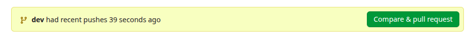 Compare and pull request button