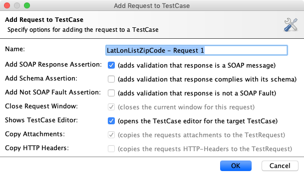 Ajouter une requête à un cas de test