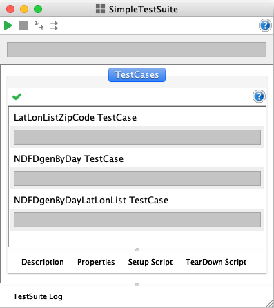 Suite de tests avec trois cas de tests